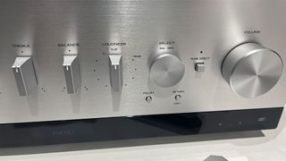 Yamaha R-N800A streaming amplifier close up on front panel controls